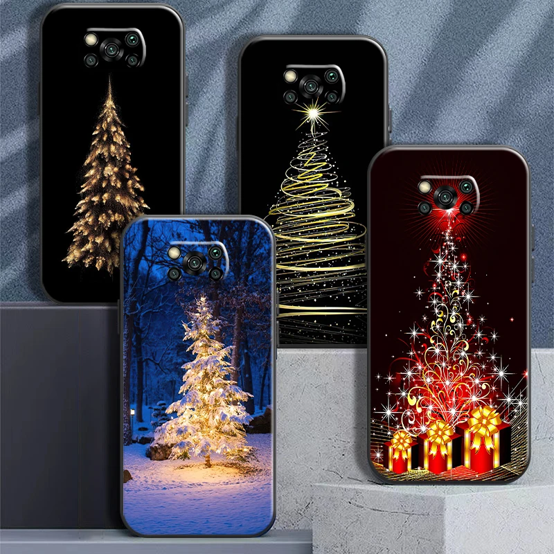 

Merry Christmas Tree Deer Phone Case for Xiaomi POCO X3 X3 Pro NfC f3 GT M3 M3 Pro TPU Coque full Protection Carcasa funda