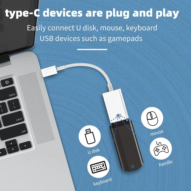 2-in-1 유형 C OTG 어댑터 C-USB(충전 포트 포함) 변환기는 iPhone15와 호환되는 마우스 USB 플래시 드라이브 카메라를 연결합니다.