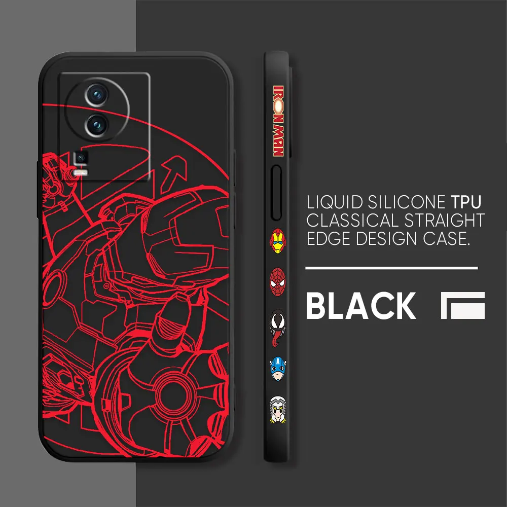 thumbnail image 1 of Case For VIVO IQOO 5 7 8 9 10 11 Pro 5G Z6 Z7 NEO3 5 5S 6 7 Colour Simple Liquid Silicone Case Marvel Iron Man Comics, 1 of 5