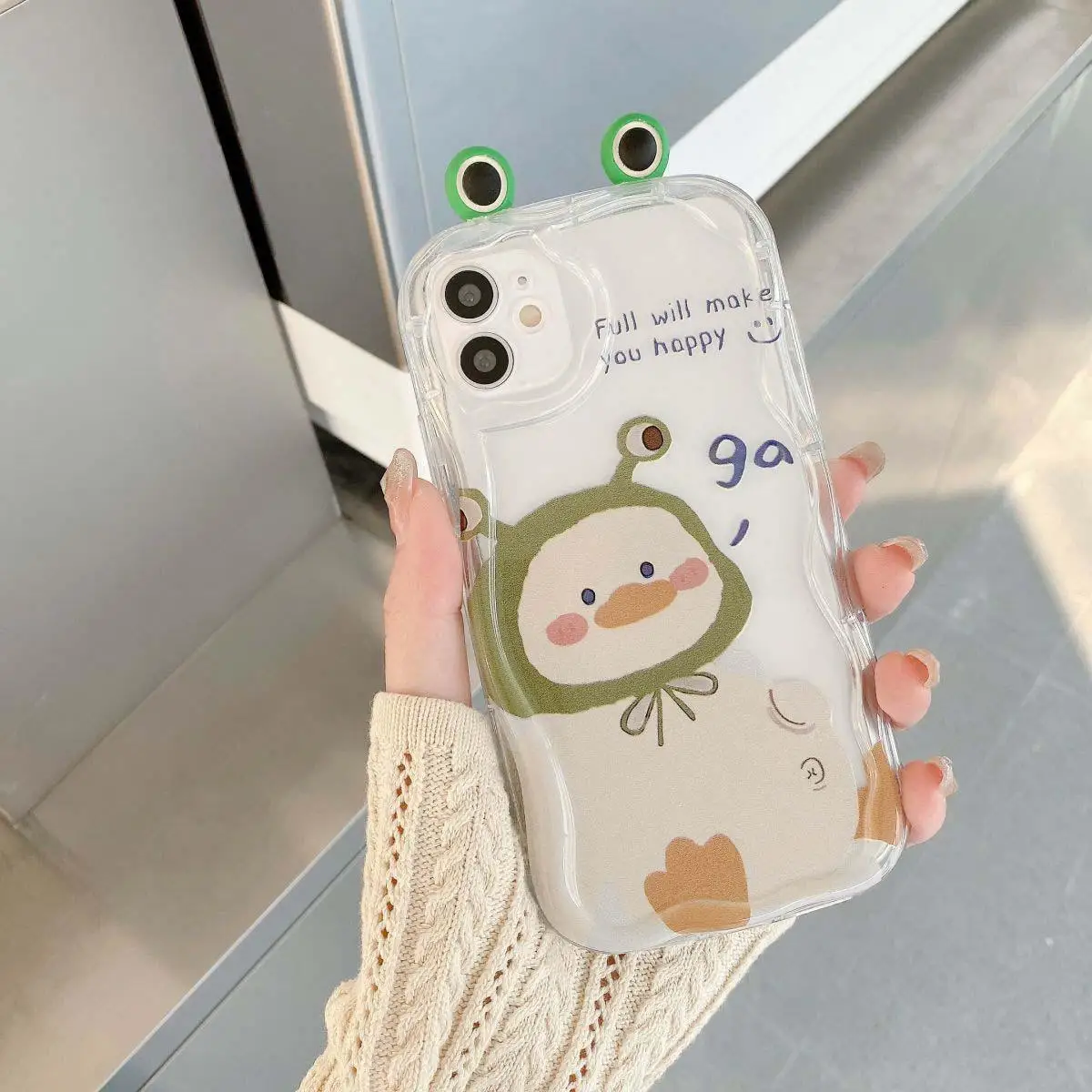 Whimsical Frog Eyes and Cat Ears Phone Case Cover