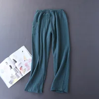 New Japanese style spring and autumn ladies cotton crepe cloth long-sleeved trousers pajamas cactus comfortable home service - Image 4