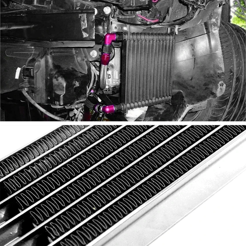 Kit Refroidisseur D'huile Moteur 13 Rangées - Refroidisseur Pour Voiture, Entrée AN10, Noir/argent