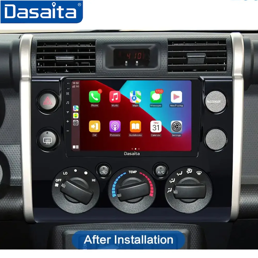 Dasaita G12 для Toyota FJ Cruiser 2007-2018, черный Qualcomm 665, 9 дюймов, QLED, черный, беспроводной Carplay, Android, автомагнитола, стереосистема