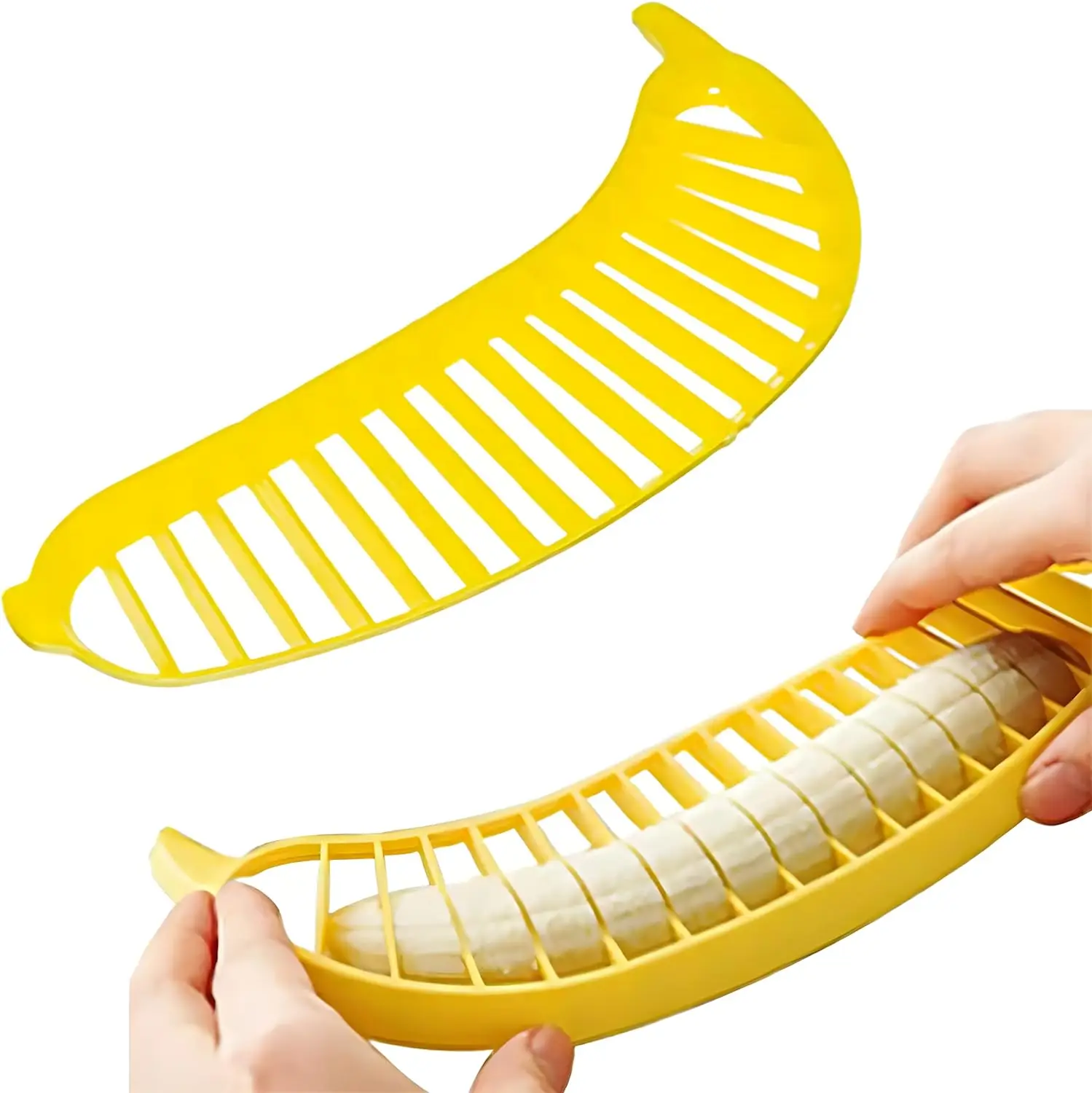2Pcs Banana Slicer-perfect for fruit salads Generic Handle Plastic Banana Fruit Slicer Cutter Chopper