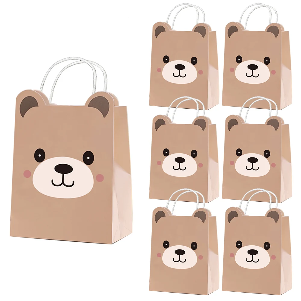 5/10/20/50 Stück Bären-Geschenktüten mit Griffen, Teddybär-Gastgeschenke, Süßigkeiten-Papiertüten für Geburtstag, Babyparty, Hochzeitsdekoration