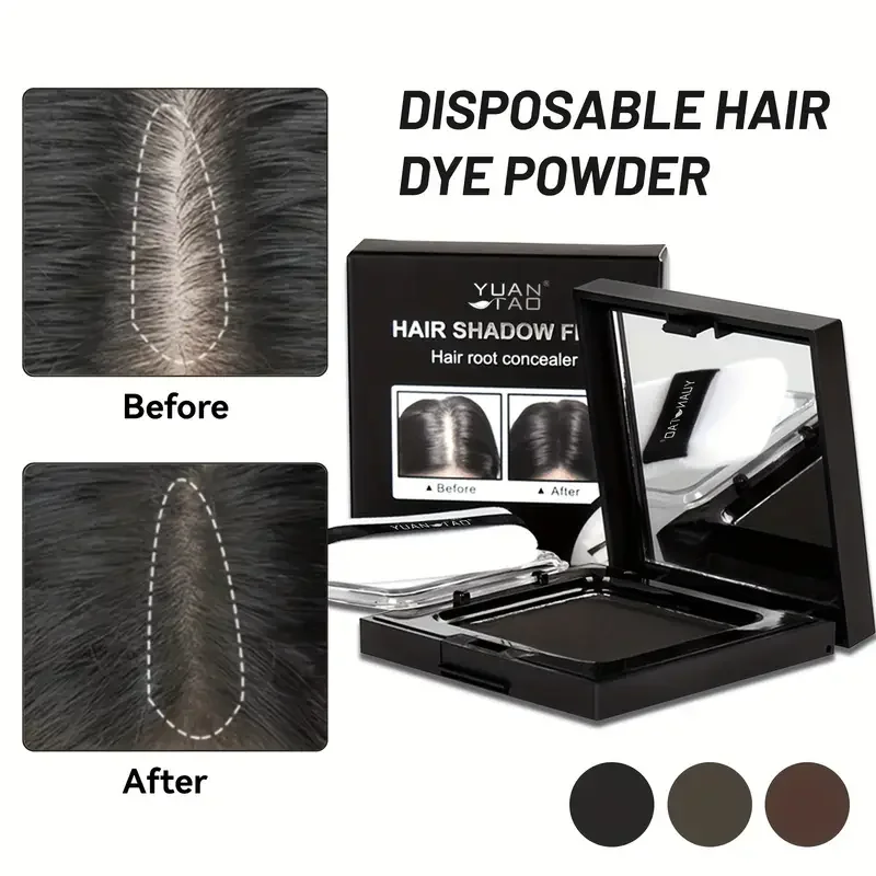 Instant Hairline Hair Powder Waterproof Hair Dye Powder Eyebrow Contour Portable Touch-Up for Gray Coverage