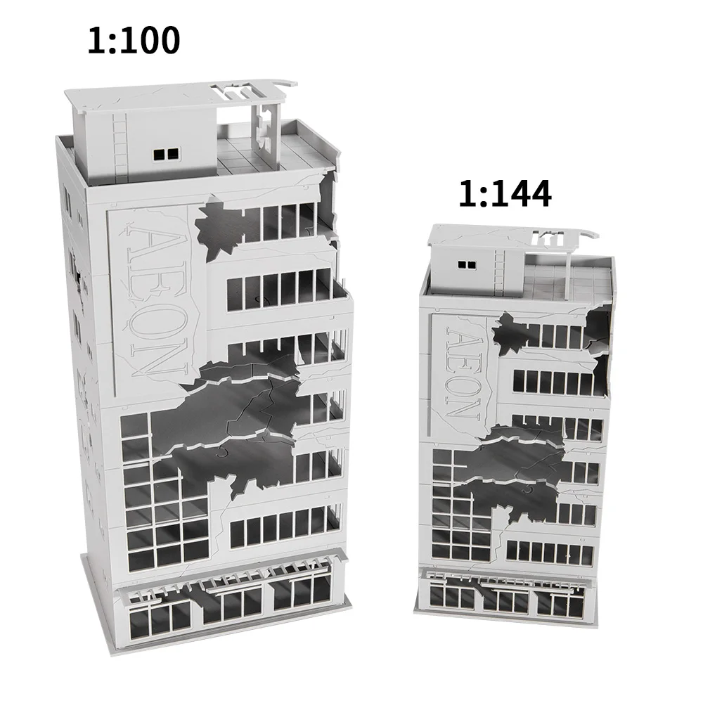 1:144 1:100 N Scale Battle Damaged AEON Building Destroyed House Battle Building ABS Plastic Model 2