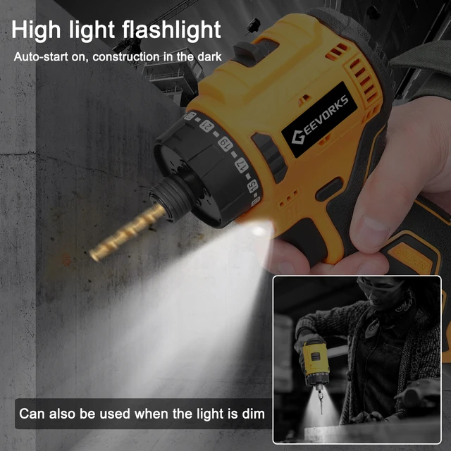 Powerful 16.8V Brushless Screwdriver Lithium Electric Drill