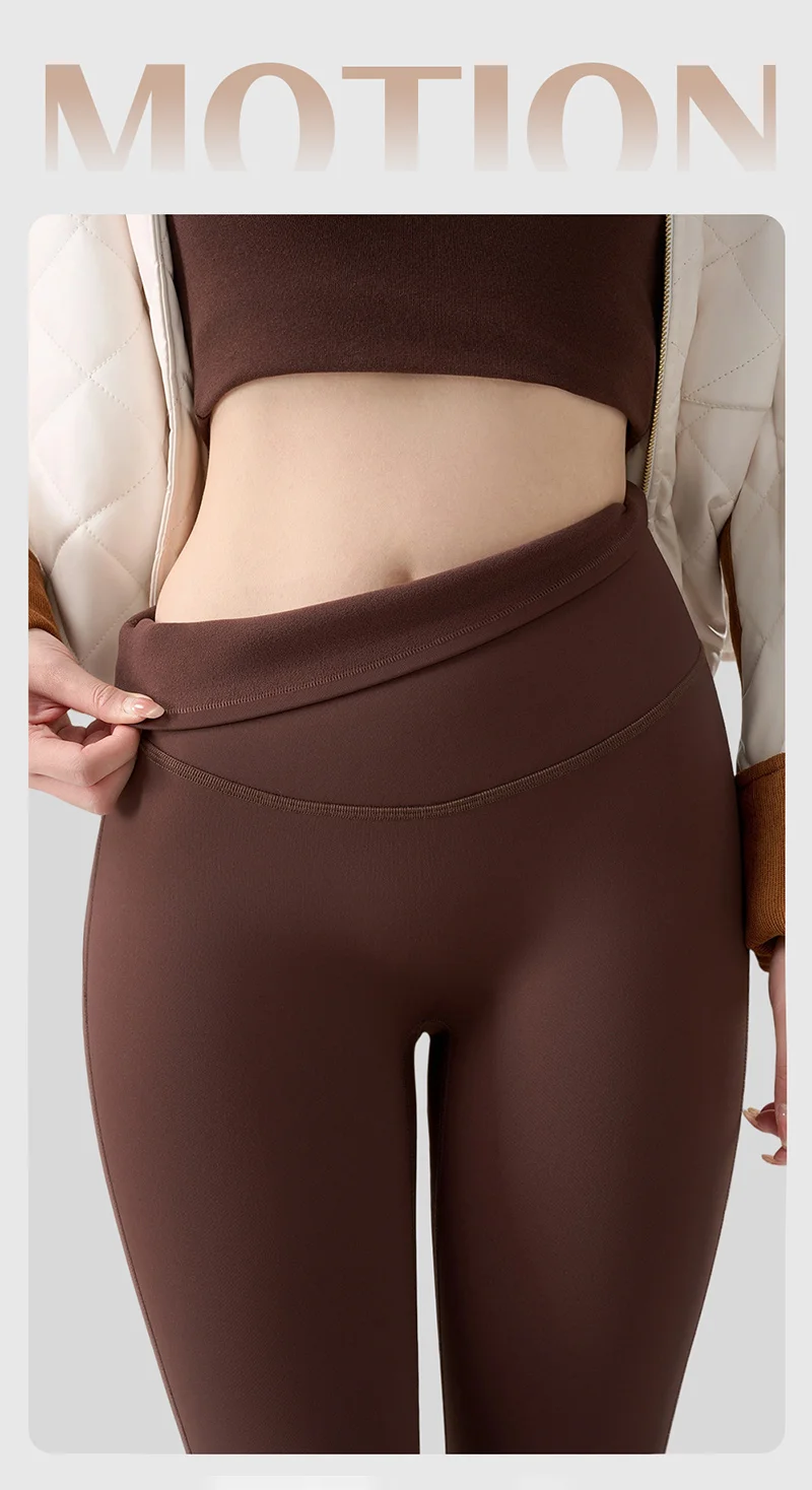 BIVIGAOS Autumn Winter 3D Butt Sharkskin Warm Yoga Leggings Women's Stretch Slim Brushed Light Fleece Fitness Sport Leggings Sdf4ee194b84b40a58f828cded1008b3c2