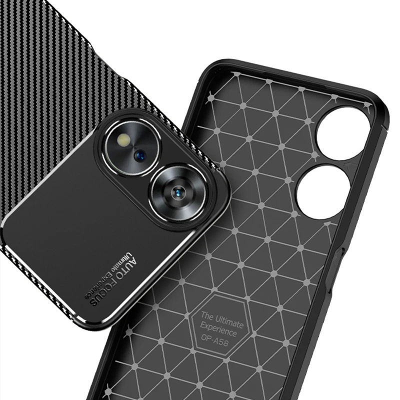 Per Oppo A78 5G Custodia Cover Oppo A78 5G Capas Fibra Di Carbonio Armatura Antiurto Paraurti Posteriore Morbido Tpu Cover Oppo A78 A 78 Fundas
