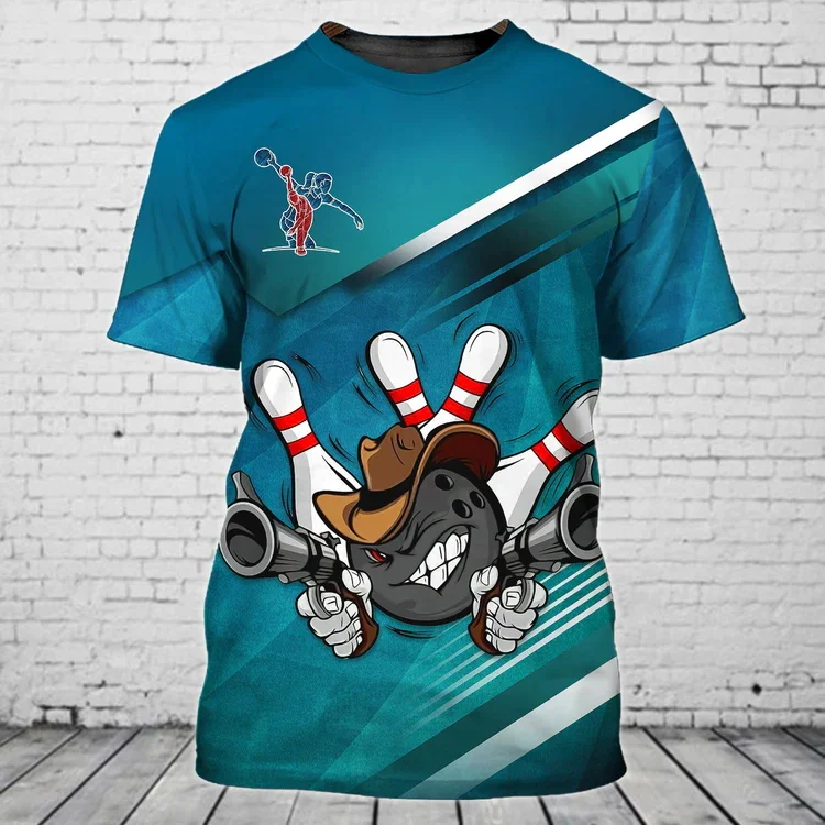 Neueste Sommer männer T-shirt Personalisierte Name Bowling 3D Gedruckt t-shirt Unisex Casual T-shirt Geschenk Für Bowling Player DW126 – Detail 19
