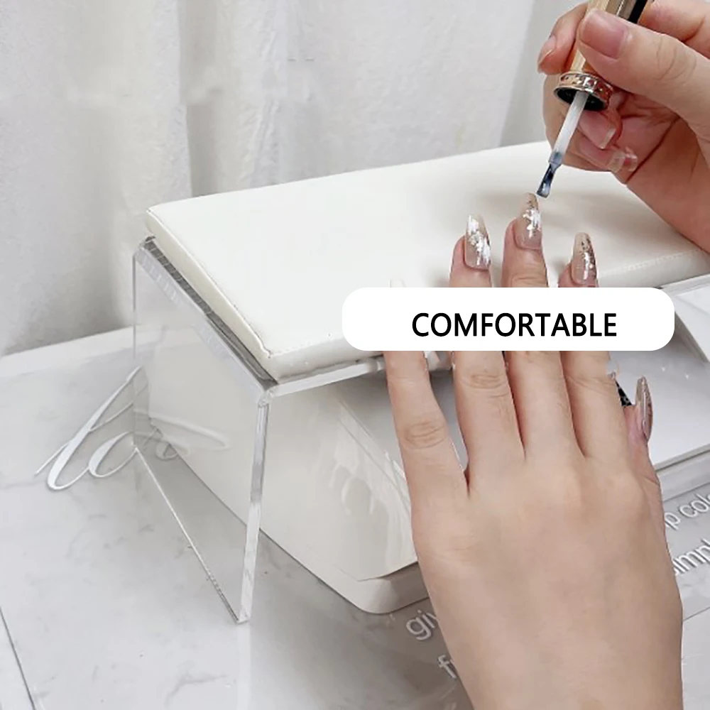 Acrylic Nail Hand Rest & PU Leather Nail Manicure Table Hand Rest for Nails Stand for Manicure Repose Main Pour Onglerie