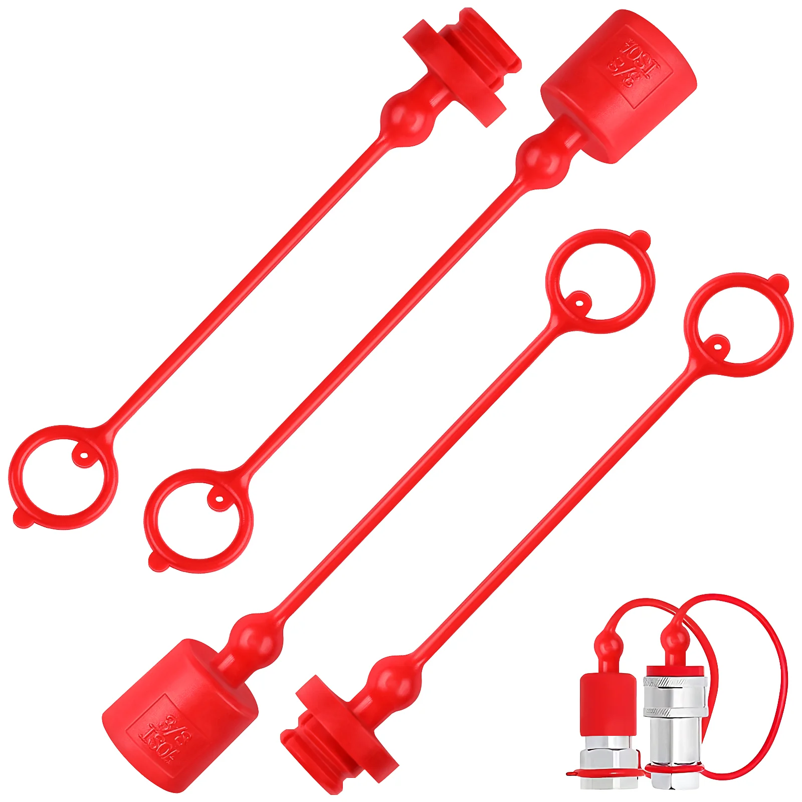 

2 Sets Connector Dust Protection Cap Hydraulic Plug Hose Pvc Caps and Plugs