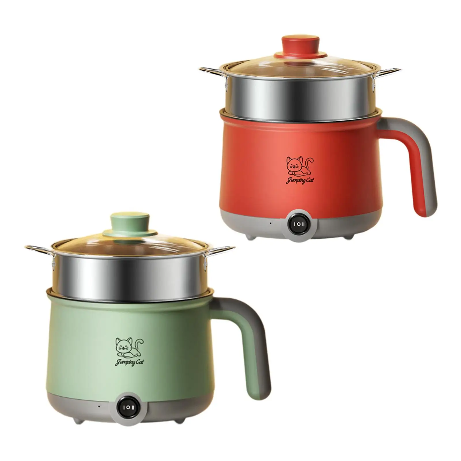 Electric Hot Pot with Steamer Non Stick Saute Pan Cooking Pot Rapid Noodles Electric Pot for Fried Rice Pasta Ramen Soup Oatmeal 4