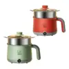Electric Hot Pot with Steamer Non Stick Saute Pan Cooking Pot Rapid Noodles Electric Pot for Fried Rice Pasta Ramen Soup Oatmeal 4