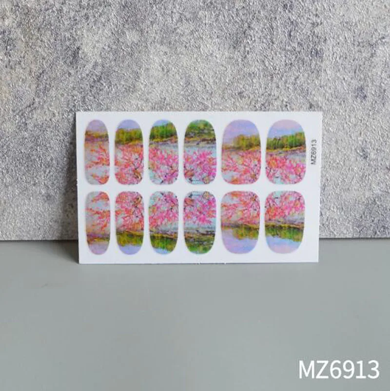 12 Tips Fake Nail Stickers Stars Self-Adhesive Slider Nail Art Decorations Waterproof Wrap Decals Manicure Accessories