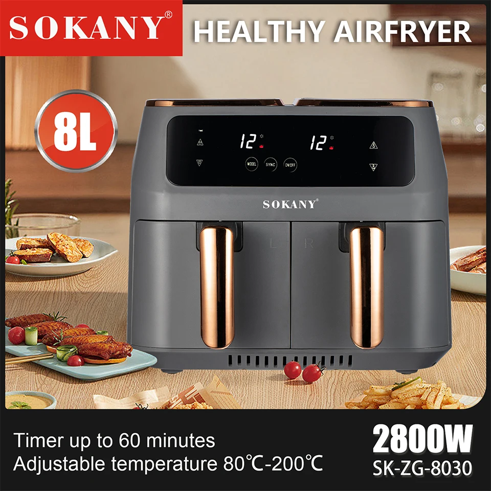 Foodi 6 Quart 5-in-1 DualZone 2-Basket Air Fryer with 2 Independent Frying  Baskets, Match Cook & Smart Finish to Roast, Bake - AliExpress