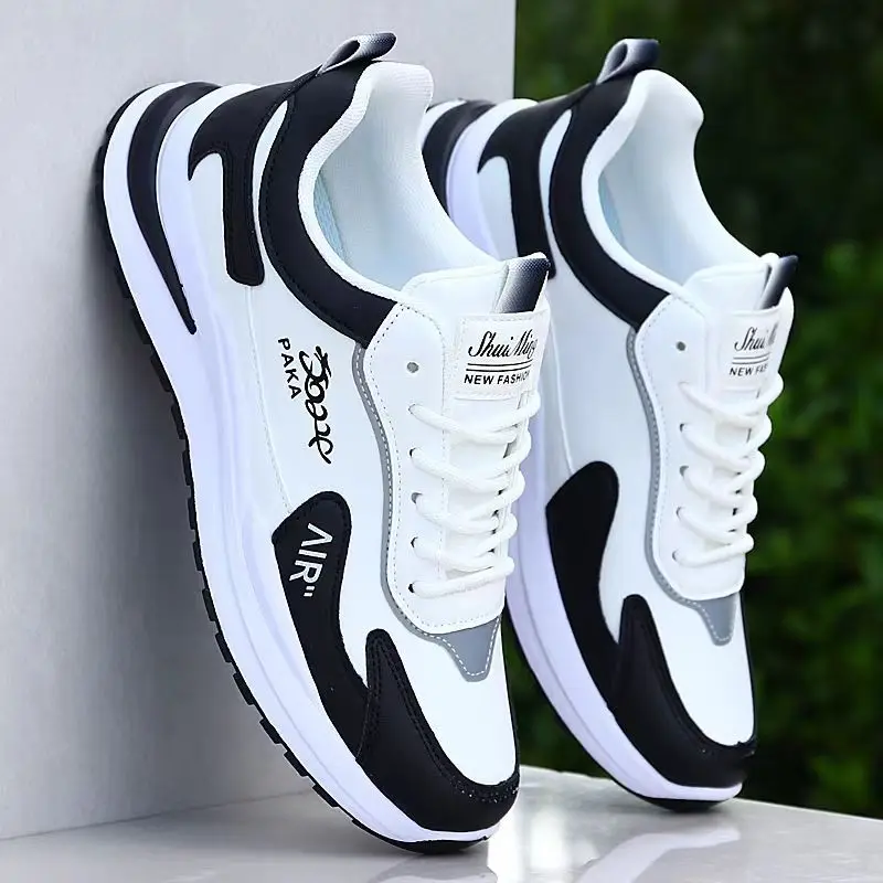Men's Breathable Running Shoes Lightweight Mesh Upper Soft Bottom Casual Sports Sneakers Trendy Hollow out Design for Summer