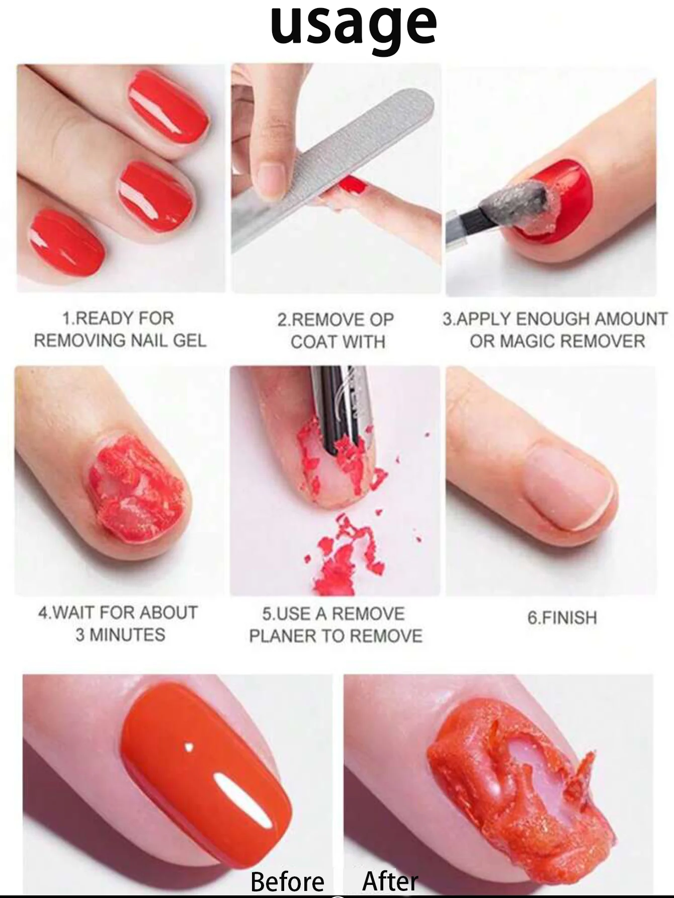 MIANEL 12ml Soak-Off Nail Polish Remover, Quickly & Easily, No Soaking Or Wrapping,Professional Gel Polish Remover For Nails Kit 4