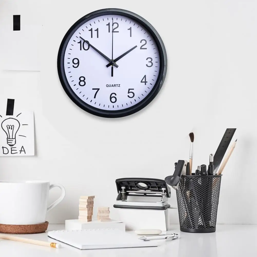 Durable Wall Clock Quartz Sweep Movement Wall Clock Number Round Wall Clock for Home Office Decoration Silent Non-ticking 8 Inch 5