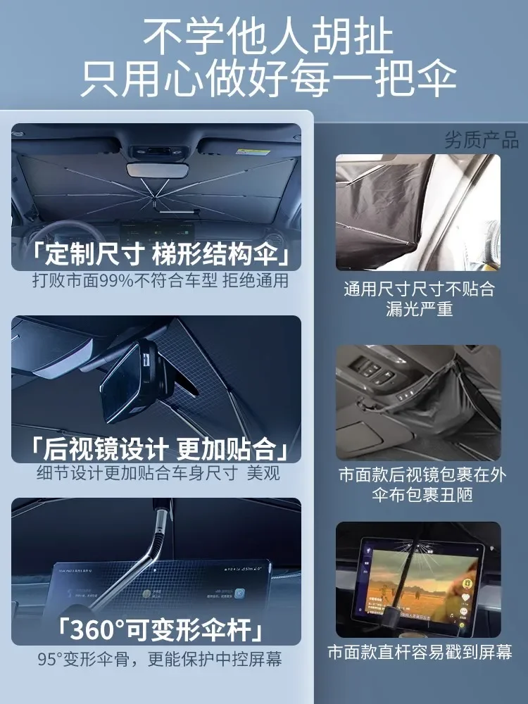 For BYD Sealion 7 2024 2025 Car Sunshade Umbrella Car Front Shield Heat Insulation Sunshade Curtain Sunshade Interior Accessorie detail image 3