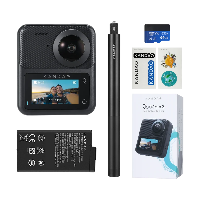KanDao QooCam3 panoramic action camera 5.7K HD anti-shake waterproof Vlog skiing diving outdoor motorcycle riding action camera