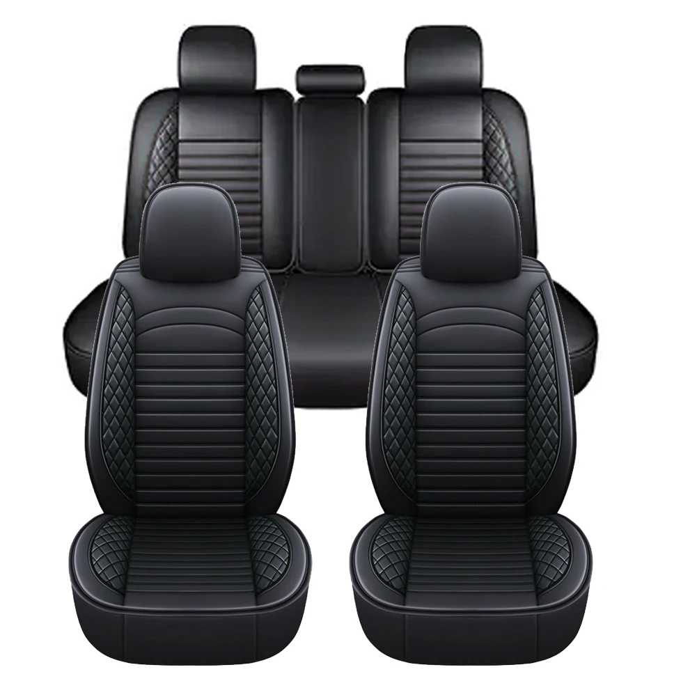 11Pcs 5 Seats Full Surrounded Seat Protector Leather Vehicle Seat Cushion Front Rear Seats Protective Covers for Most Cars