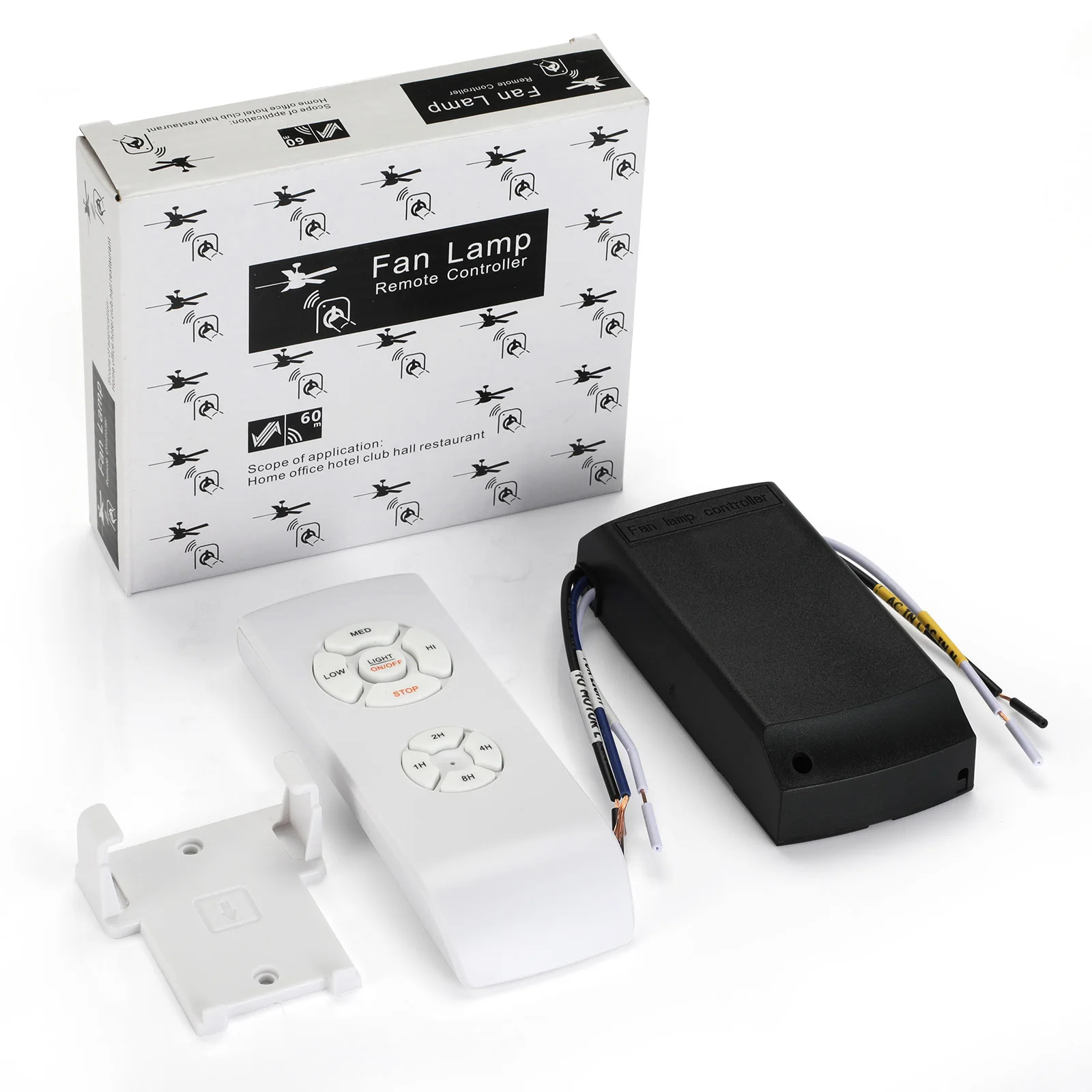 Wireless Ceiling Fan Light Remote Control Switch Kit - AC 110V/220V, 3-Speed, Timer Function