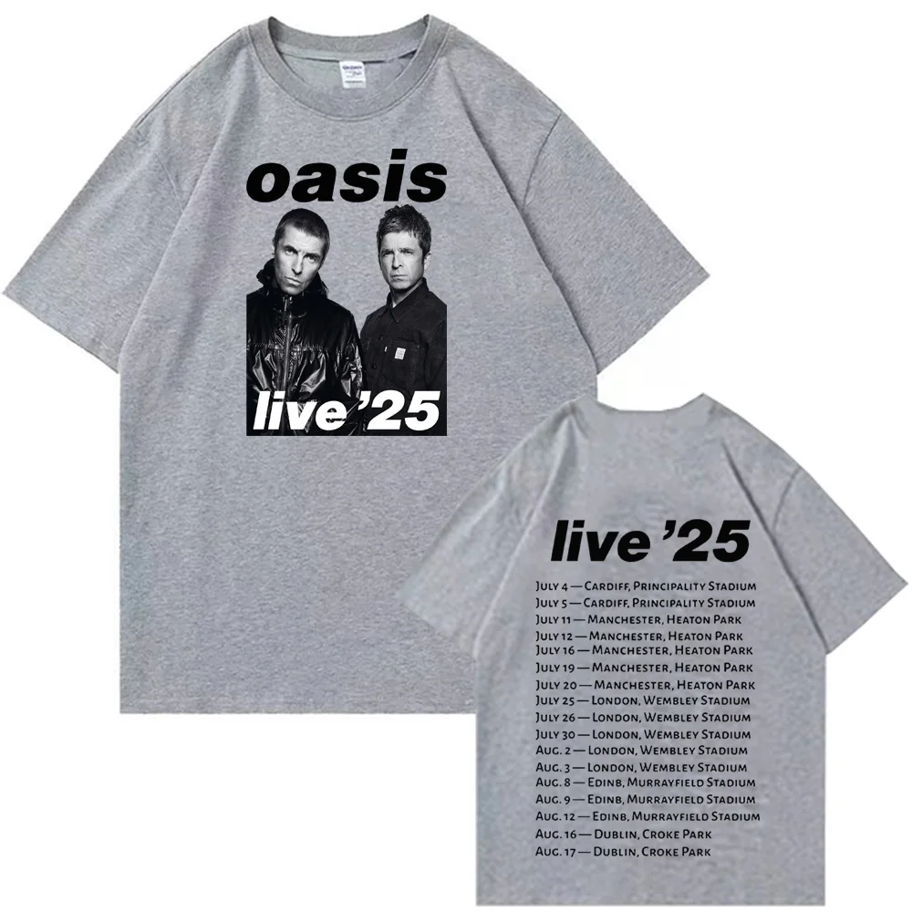 Oasis Live 25 Tour T-Shirts Man Women Summer Casual O-Neck Short Sleeve Shirts Fans Gift Oversized TeeWinter