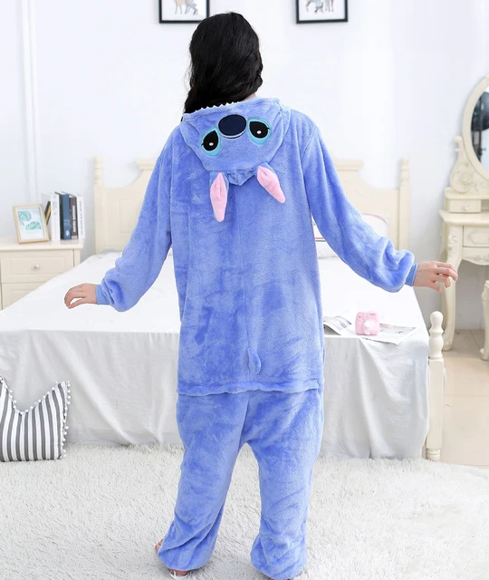 Pijama de invierno de Lilo Stitch para adultos y niños, ropa de dormir con  capucha, de dibujos animados, cálida, de franela, regalos