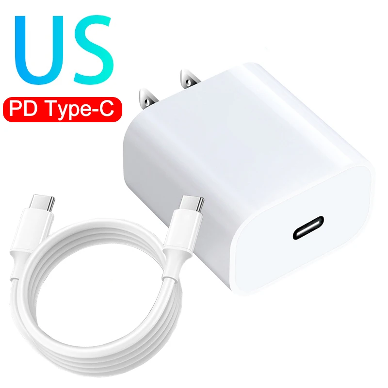 20W EU/US Plug Charger PD 100W USB Type C Cable Fast Charging For Huawei Samsung Xiaomi Phone Data Line Quick Charge Accessories 65w charger Chargers