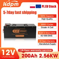 Batterie LiFePO4 neuve en stock UE, 12V 100Ah 200Ah 300Ah 400Ah, avec BMS intégré, cellules de qualité A, plus de 6000 cycles, pour onduleur solaire et camping-car 1