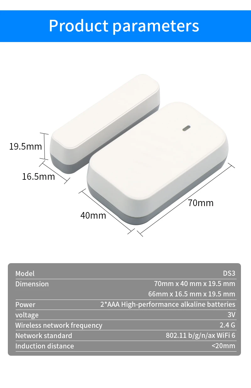 TTLock DS3 Wifi Remote control Window Door Sensor Smart Home Door Open/Closed De