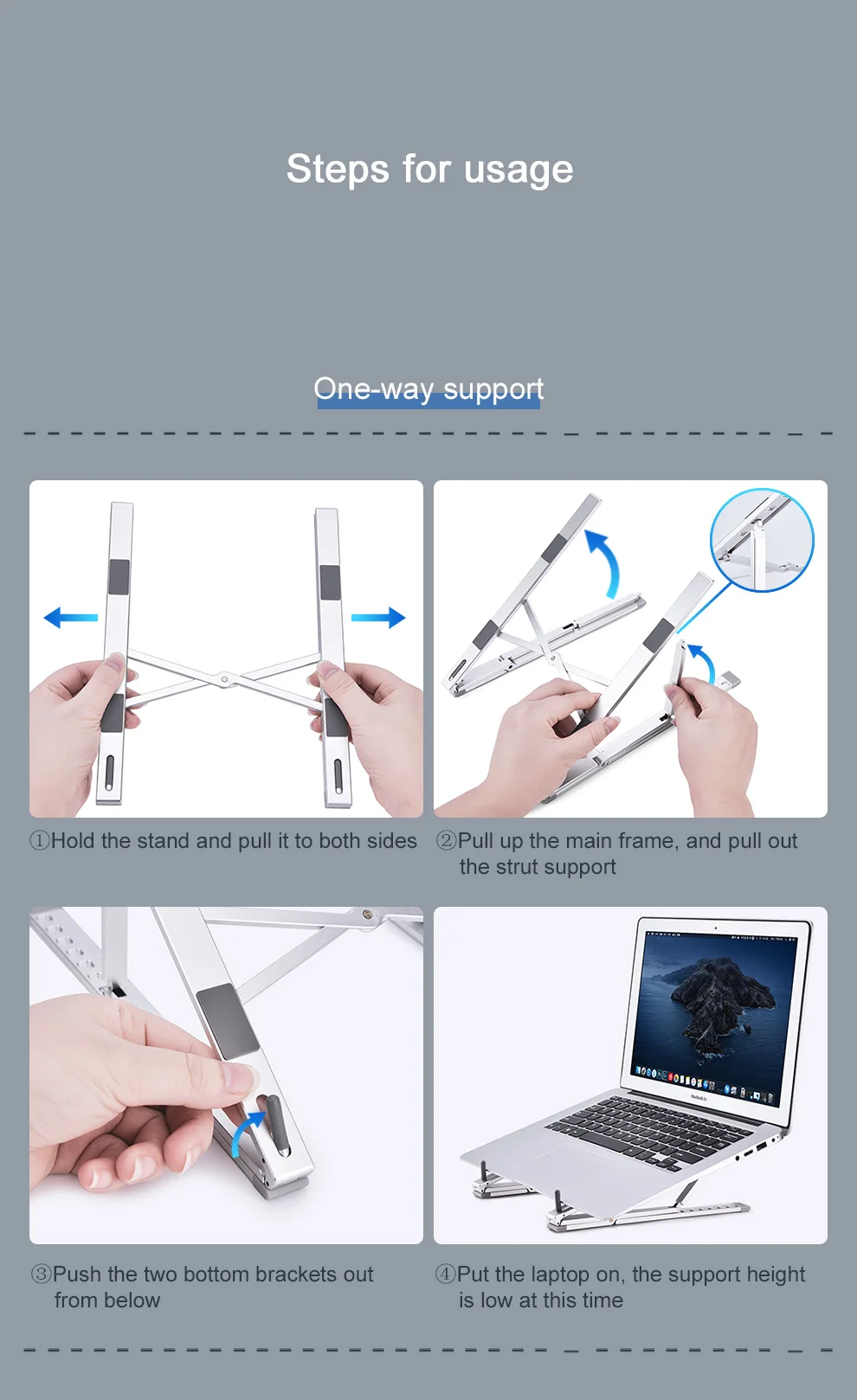 Tablet, Suporte Notebook, Mini Suporte Dobrável Computador, Riser Cooling Stand