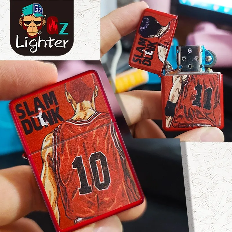 Kerosene Lighter Vintage kerosene grinding wheel lighter Japanese anime basketball flying man matte texture commemorative gift personality