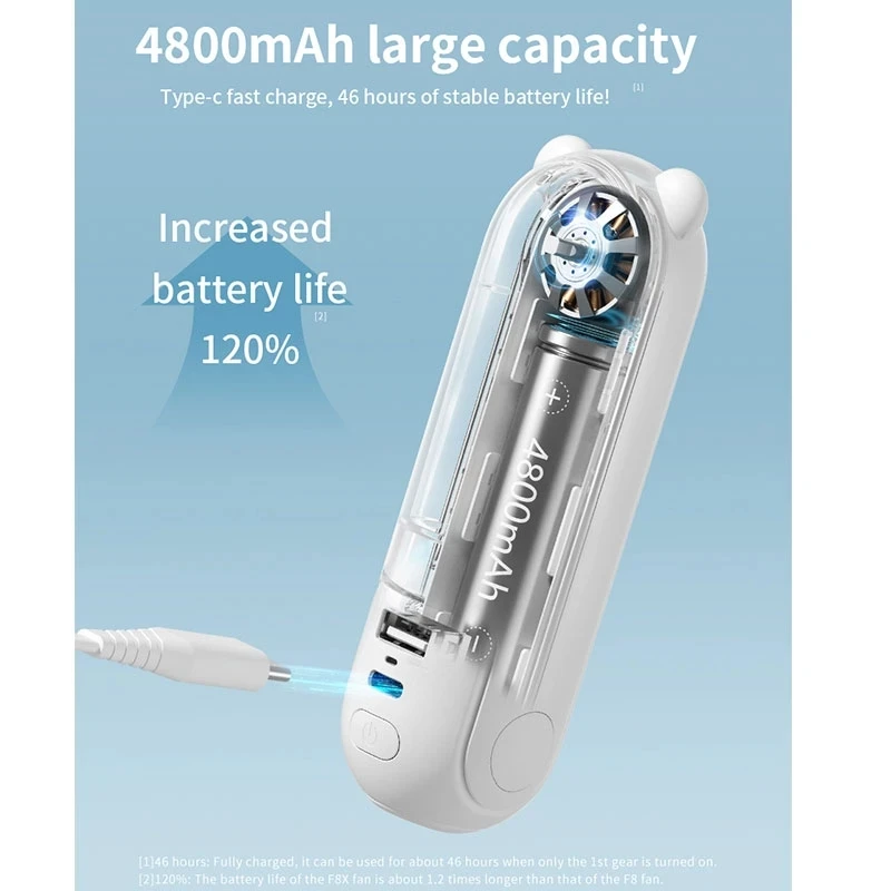 

USB Mini Fan Portable Handheld Electric Fan Rechargeable Quiet Pocket Cooling Hand ventilador with Light Office Outdoor