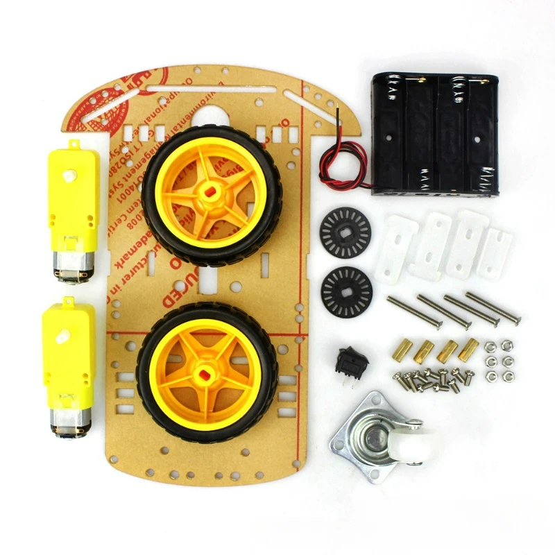 Smart Car Kit 4WD Smart Robot Car Chassis Kits DIY Parts With Battery Box Diy Electronic Kit for Arduino K-4WD diy electronics kit