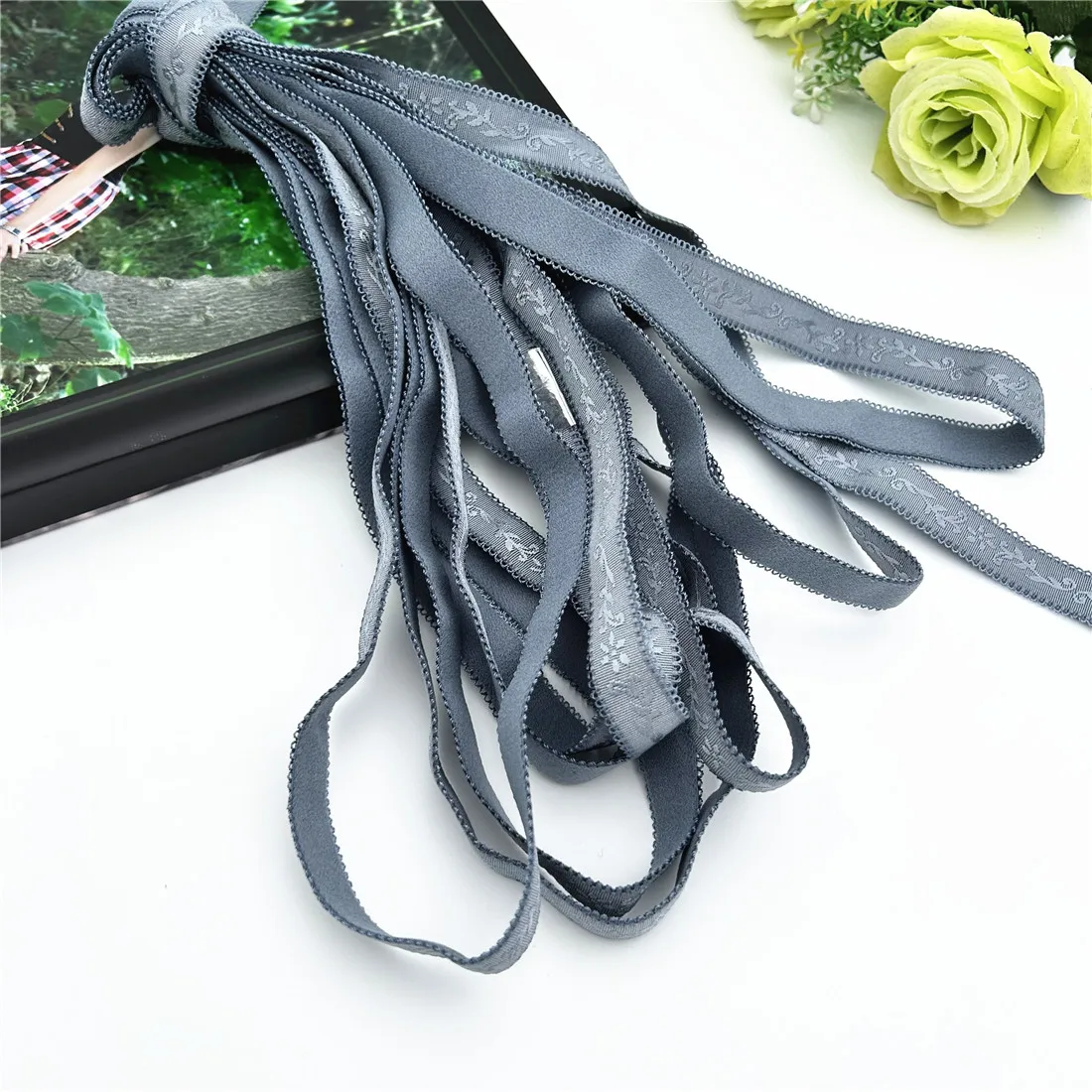 6M/Lot Width 1.50~2.40cm Narrow Quality Elastic Stretch Lace Trim 5