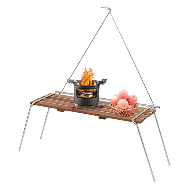 

Camping Folding Shelves Heavy Duty Organizer Shelves Foldable Rack Shelving Collapsible Wood Shelf For Travel Portable Folding