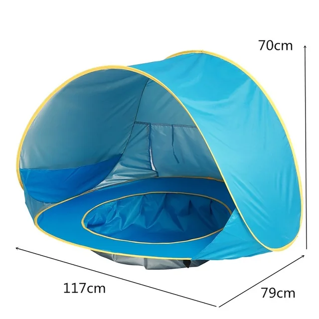 Tente de plage Portable pour bébé, Protection UV, abri solaire pour nourrissons – Image 4