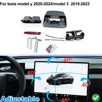 Supporto Girevole per Schermo di Navigazione Auto Tesla Model Y 2020-2024, Compatibile con Tesla Model 3 2019-2023, Montaggio Orientabile 2021 2022