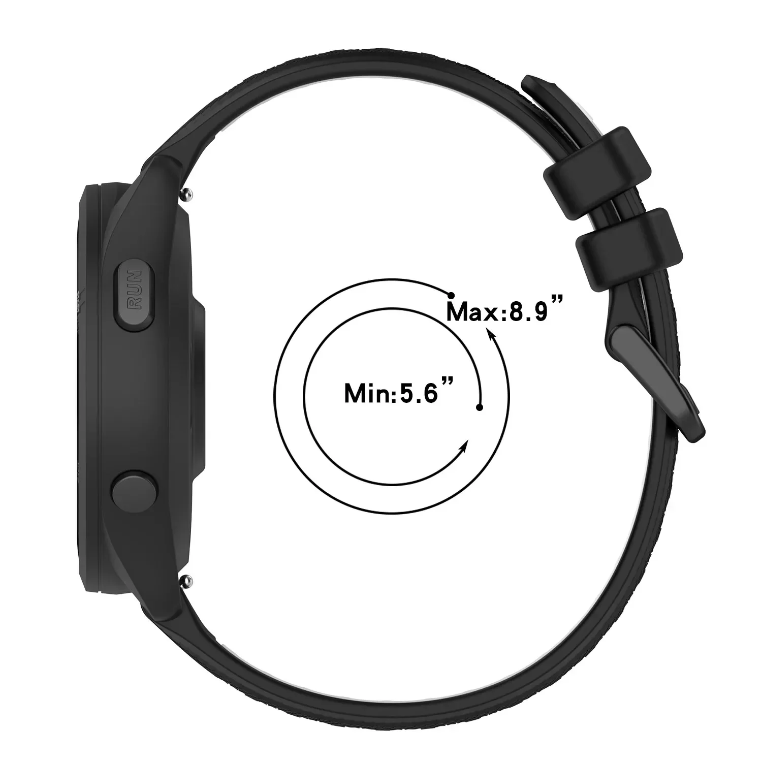 Silicone Watch Band in Various Sizes - Universal Fit Bracelet Strap