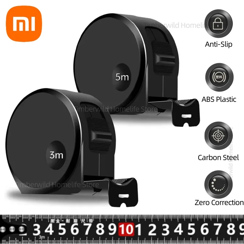 Xiaomi 3M/5M/10M steel tape measure thickened high precision household woodworking tape measure self locking tool tape measure measuring tape measuring ruler