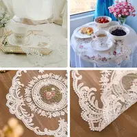 Retro Lace Placemats Handmade Embroidered Table Lace Tablecloth Pastoral Coaster Mat European Bedside Table Placemat Exquisite 5