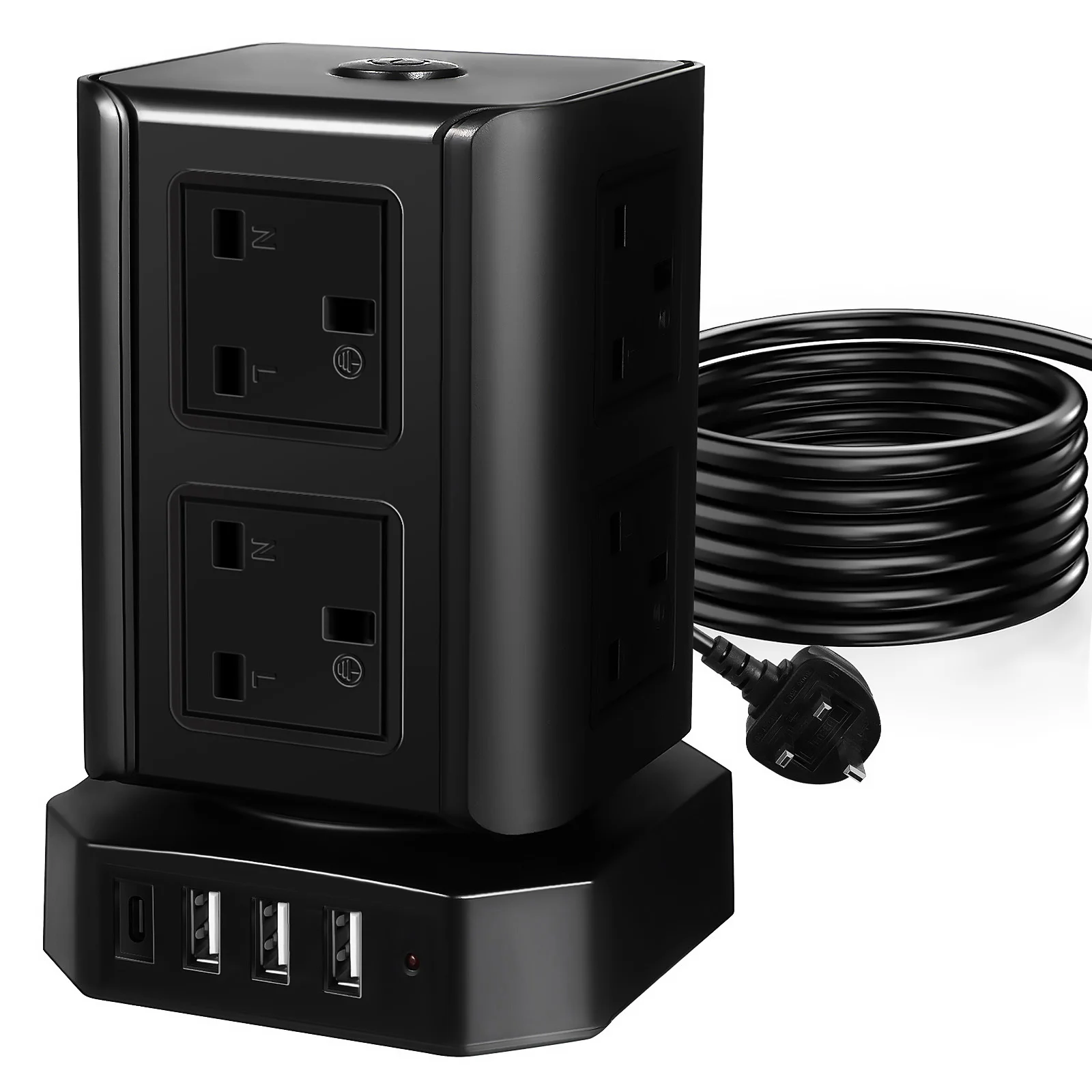 

Power Strip Tower Surge Protector Tower Surge Protector Power Strip Charging Tower With UK Plug