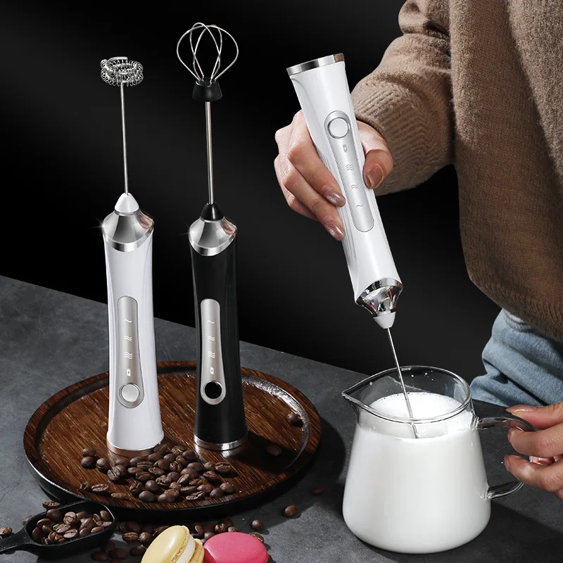 USB Electric Milk Frother,Coffee Maker Blender,Kitchen Mini Wireless Egg Beater,HUand Cream Mixer,Automatic Rotary Whisk Stirrer 5