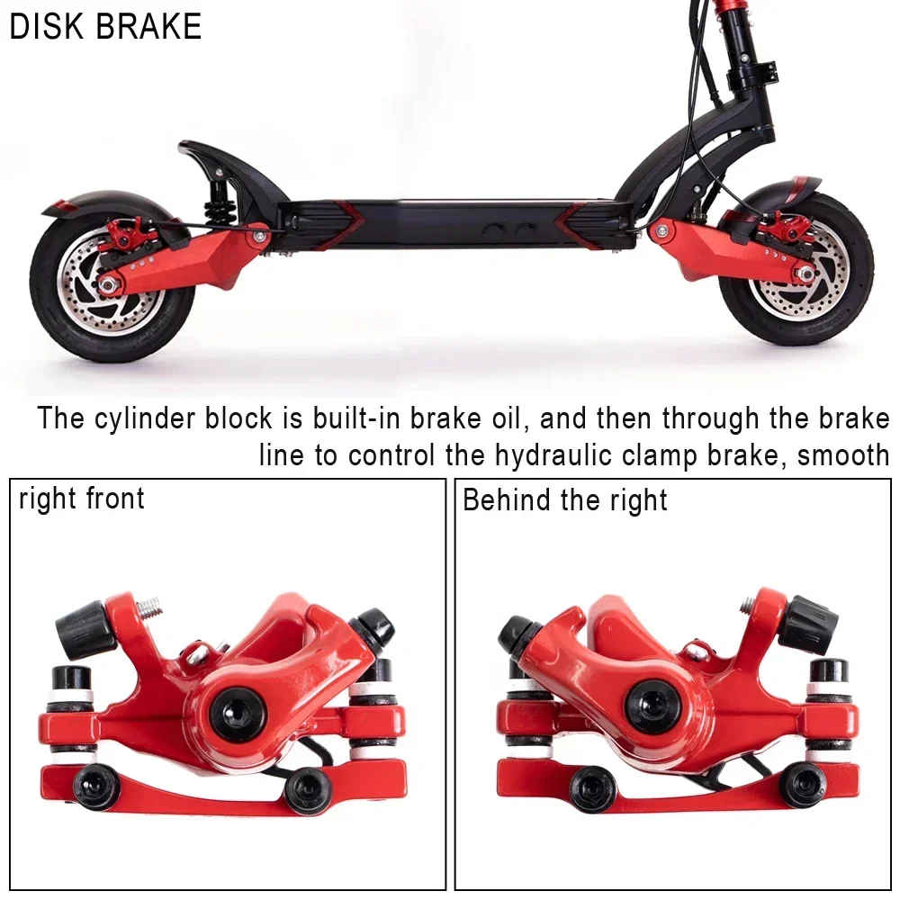 Front/Rear Wheels Disc Brake Caliper Electric Scooter Aluminum Alloy Contain Brake Pads for Dualtron VSETT Zero 10X Repair Parts