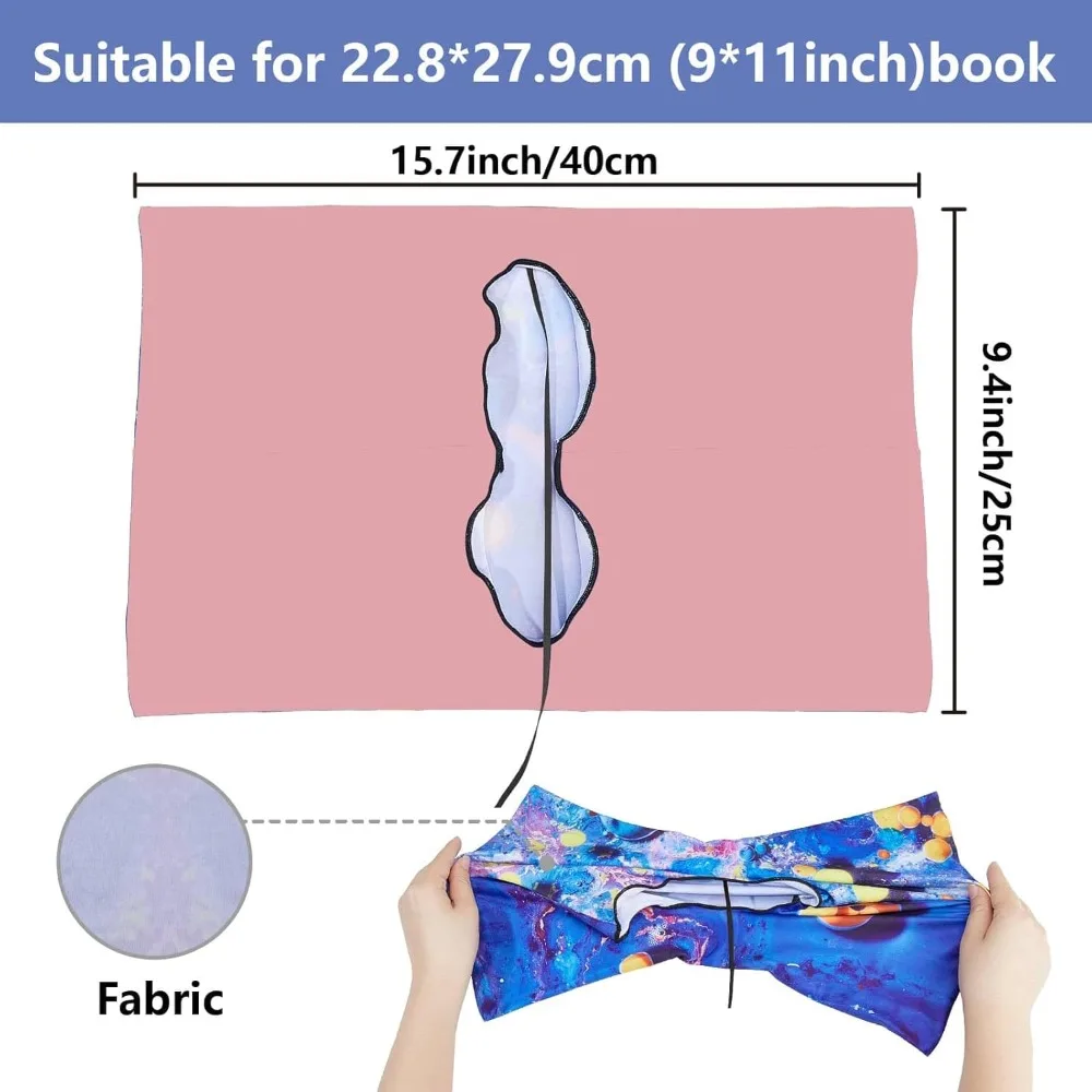 Peach Blossom Stretchable Pink Flower Washable Reusable Large Nylon Book Protector book protector Elastic Notebook Wraps