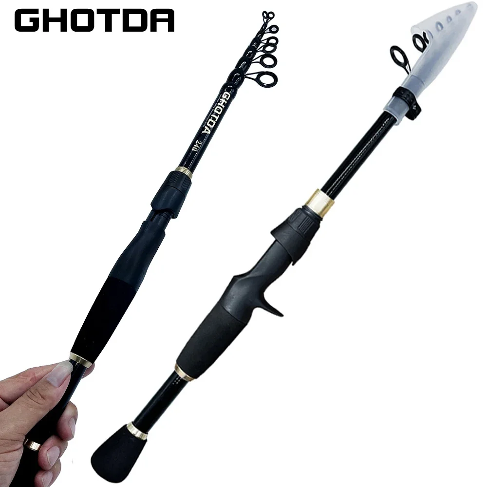 GHOTDA Casting/ Spinning Fishing Rod and Reel Combo Set Freshwater Fishing Rod  Strong Magnetic Brake Baitcasting Reel