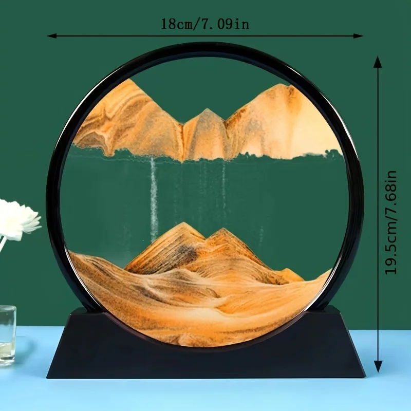 1pc Dew Style 3D Art Desert Painting，Creative Clock Relaxation Gift，Plastic，No Electricity Required，Home Decoration